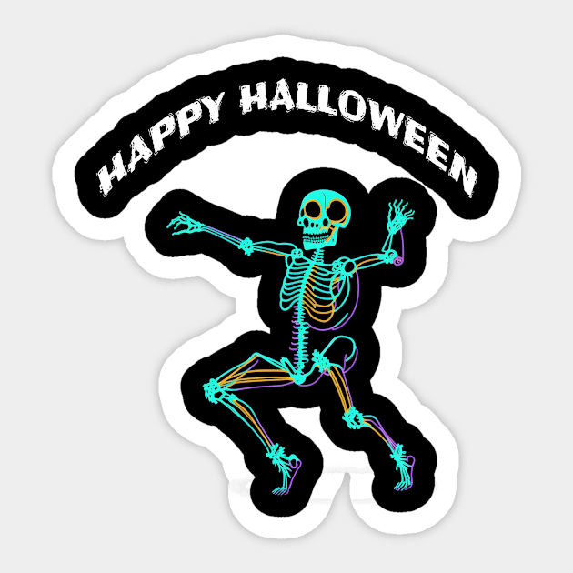 A Funny Dancing Skeleton in Halloween Sticker by halazidan